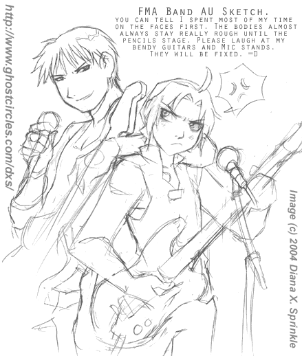 FMA band sketch #1 Cute Anime Sketch. FMA band sketch #1